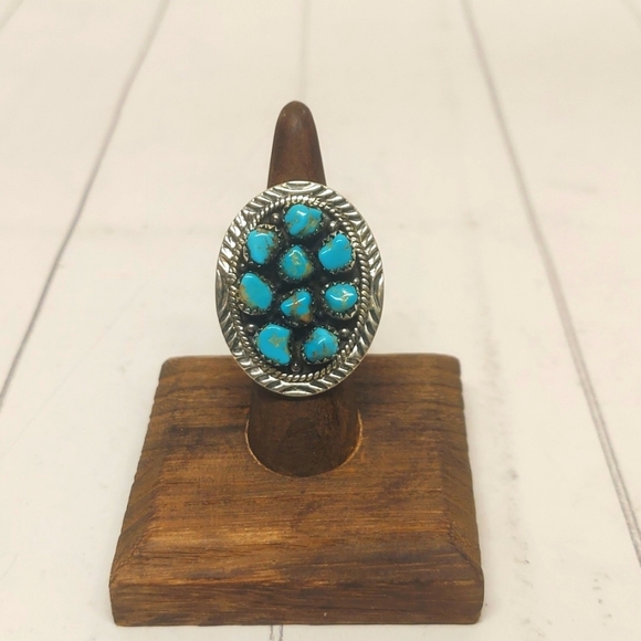 Turquoise cluster Ring - Picture 1 of 7